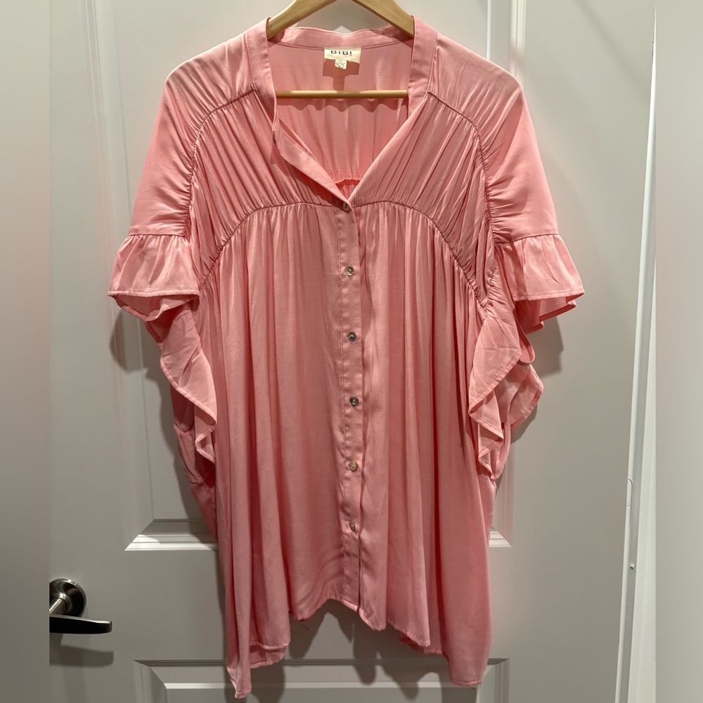 Bibi Women's Pink Ruffled Top